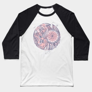 NPink Skull and Dreamcatcher Circle Baseball T-Shirt